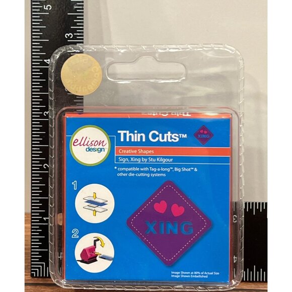 HTF Sizzix 22570 Ellison Design Thin Cuts Sign Xing by Stu Kilgour Heart - Picture 2 of 2